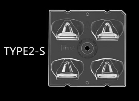64*144 derajat/TYPEII-S Beam Angle 4IN1 Lens Type LED Street Light Module dengan 88%-93% Transmittance