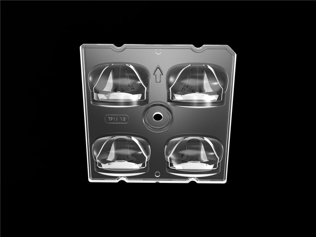 50*50mm 55*152 Degree/TYPE2-VS 4 In 1 LED Light Lens PC Material Untuk LED Street Light Module SMD3535/5050LED