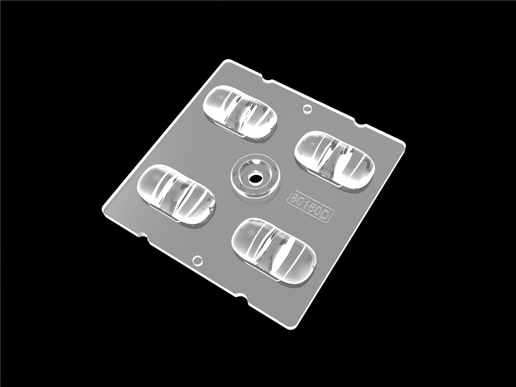 4IN1 50*50mm 80*160 derajat Lens Beam Angle LED Street Lighting Module untuk pencahayaan kota