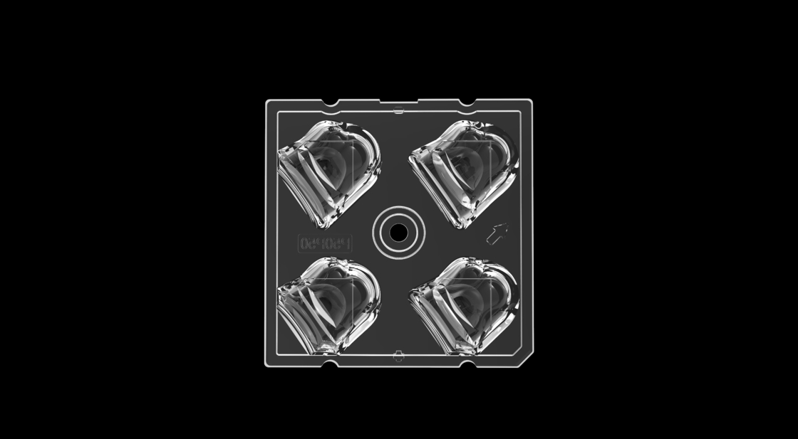 50*50mm High Transmittance LED Street Light Module dengan 4IN1 50 derajat polarisasi Jenis Lensa dan SMD5050 LED Chips
