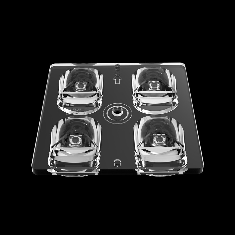 Polarized 60Degree 2*2 Multi-Lens High Transmittance 50*50mm Untuk LED Track And Field Stadium Lighting