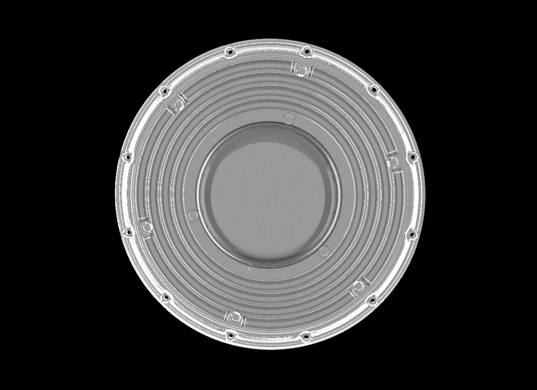 200W φ265mm SMD3030 PC Led UFO Bay Light Dengan 90Degree Beam Angle Tingkat Perlindungan IP66