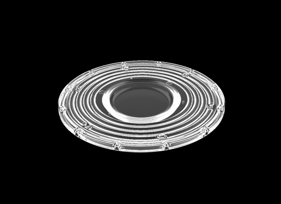 200W φ265mm SMD3030 PC Led UFO Bay Light Dengan 90Degree Beam Angle Tingkat Perlindungan IP66
