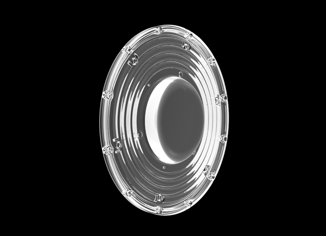 200W φ265mm SMD3030 PC Led UFO Bay Light Dengan 90Degree Beam Angle Tingkat Perlindungan IP66