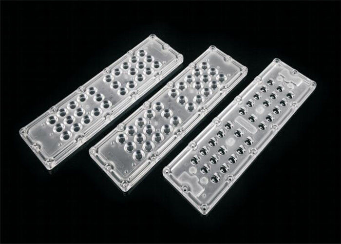 Symmetrical Optical LED Lens Array 90 * 120 Gelar Sudut Lebar Untuk Lampu Terowongan