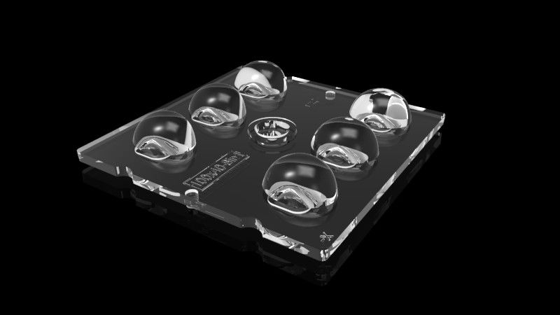 5050/3535 Lensa Lampu LED 6 In 1 Dimensi 50 * 50mm Untuk Penerangan Jalan LED