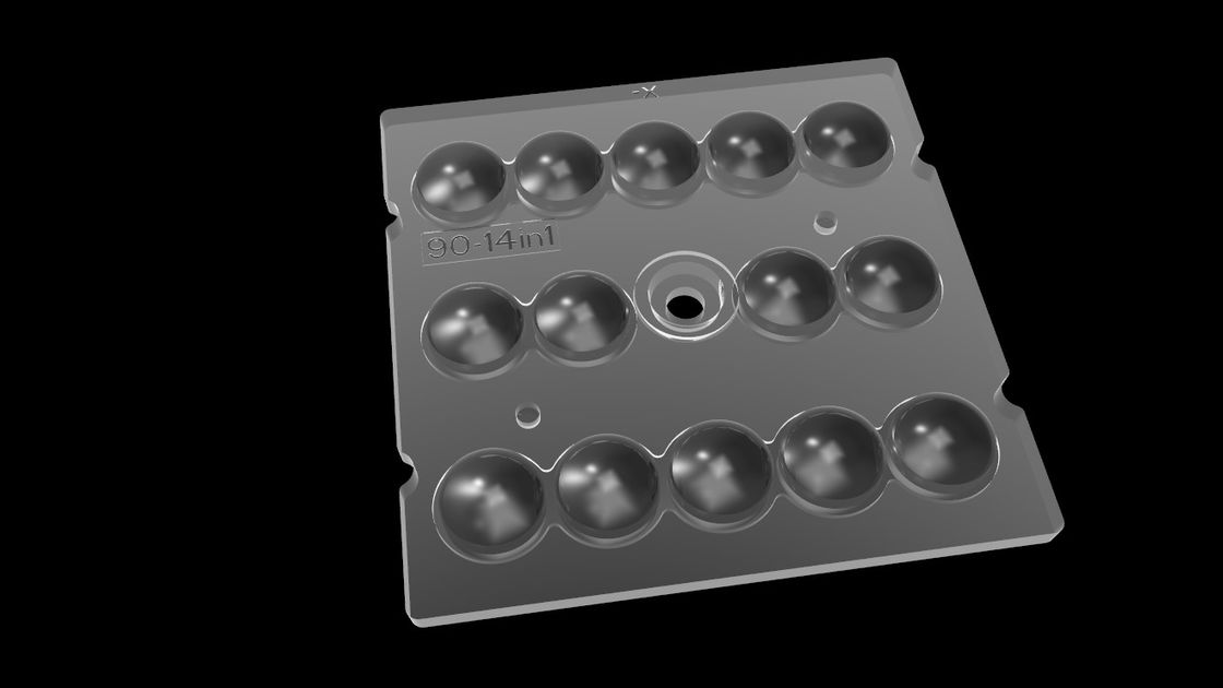 14 Dalam 1 Optik PMMA Untuk Pencahayaan LED, Gelombang LED Lens 90 Derajat Untuk Penerangan Terowongan