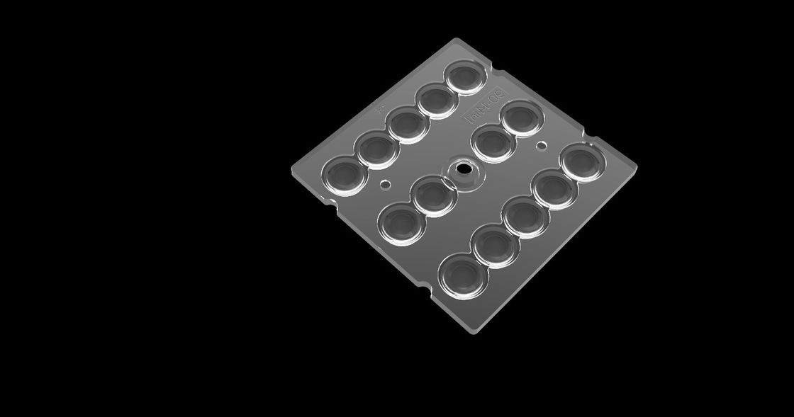 14 Dalam 1 Optik PMMA Untuk Pencahayaan LED, Gelombang LED Lens 90 Derajat Untuk Penerangan Terowongan